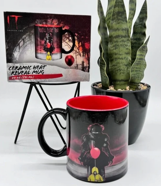 Pennywise IT- 20oz Ceramic Coffee Mug Heat Reveal "You'll Float Too"