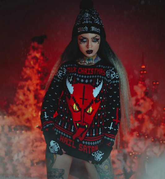 Demon Face Knit Christmas Sweater