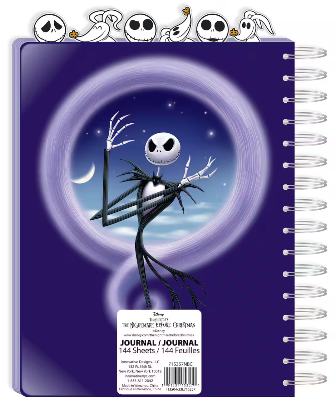 Nightmare Before Christmas 6-tab Spiral Journal