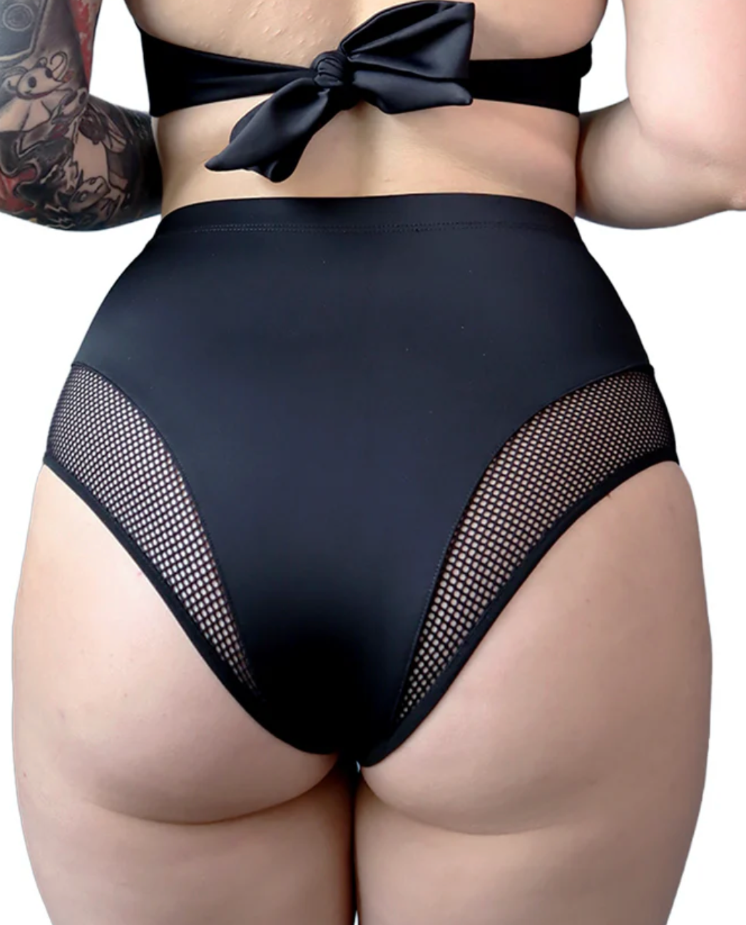 HIGH WAISTED FISHNET BIKINI BOTTOMS