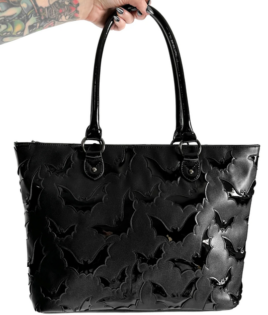 Bat Tote Bag - Black/Black