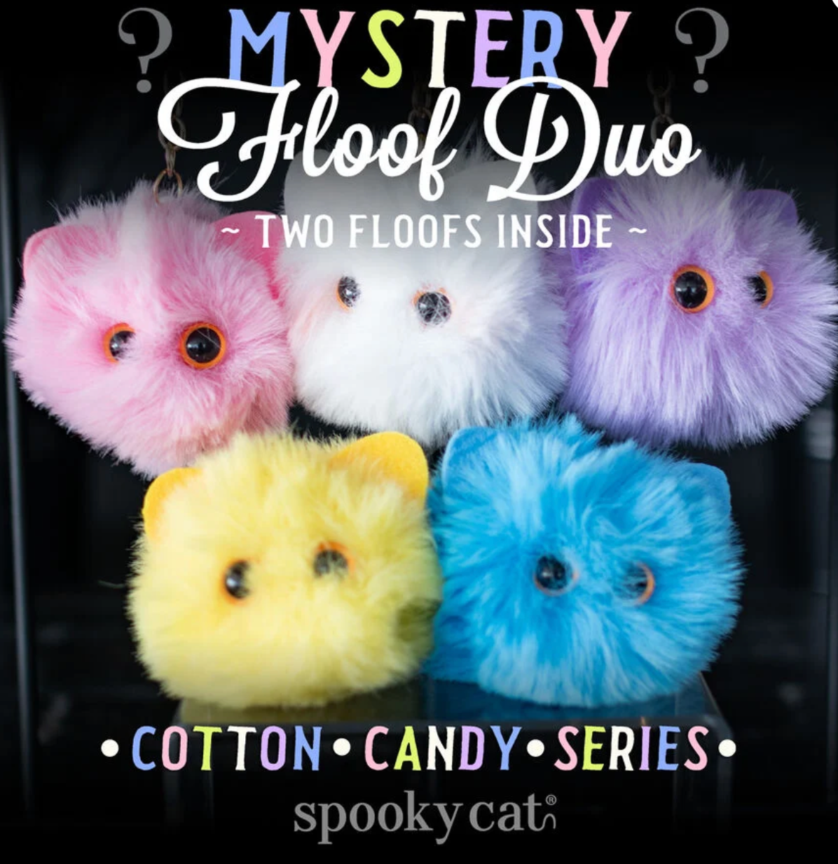 Mystery Cotton Candy Floof Plush Keychain (2 Pack)