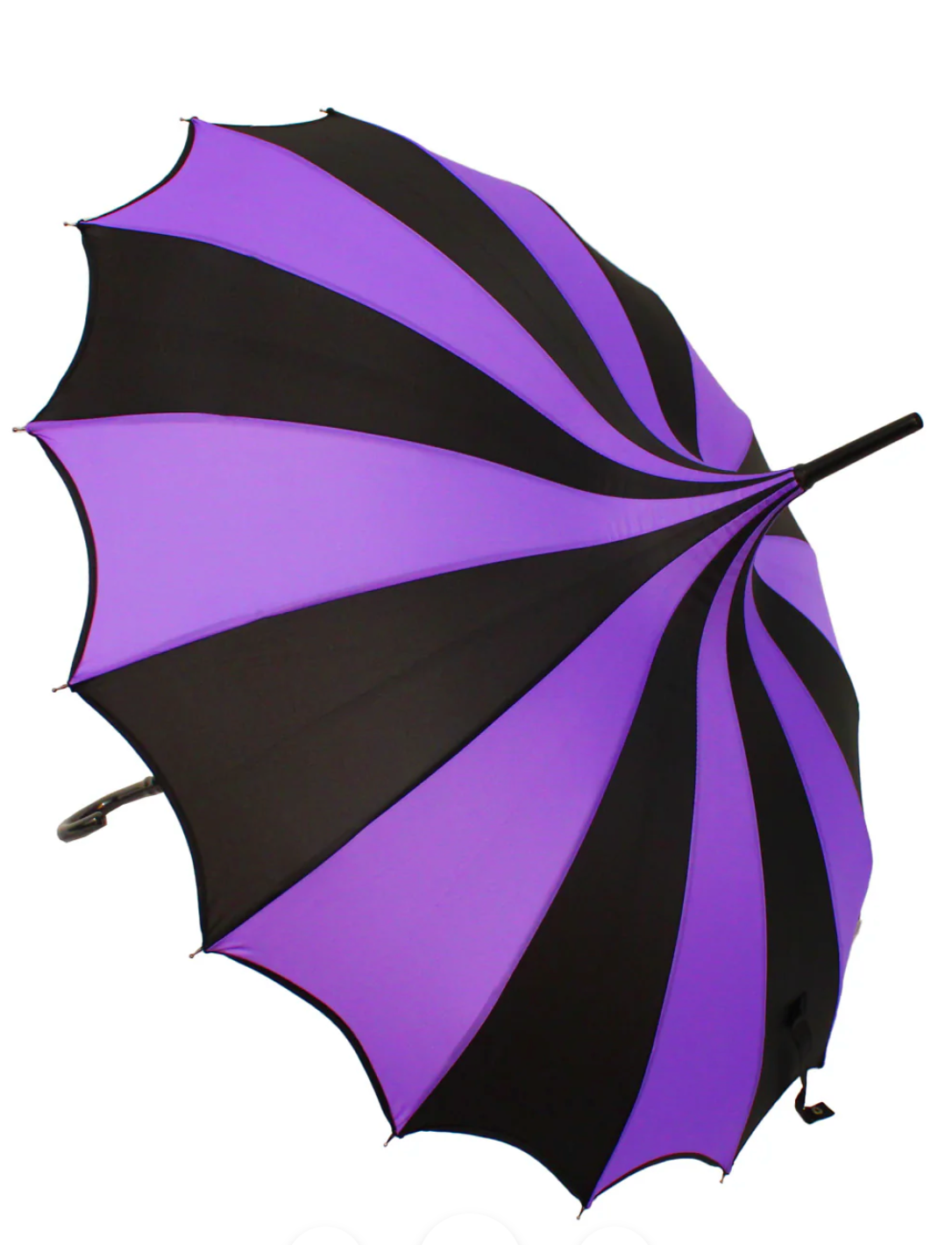 Batwing Pagoda Umbrella [BLACK/PURPLE STRIPED]