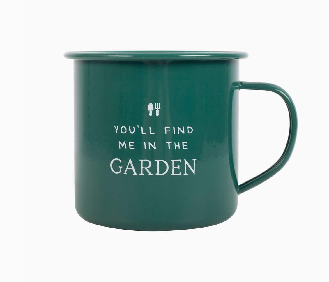 Find Me In the Garden Enamel Mug