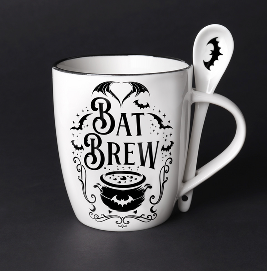 Bat brew mug & spoon