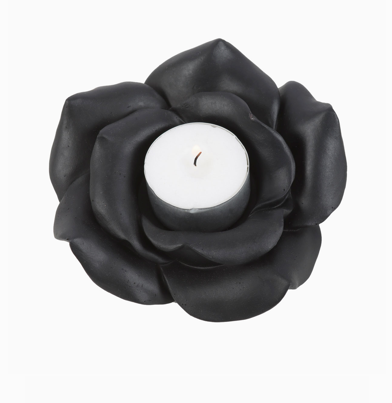 Black Rose Resin Tealight Candle Holder