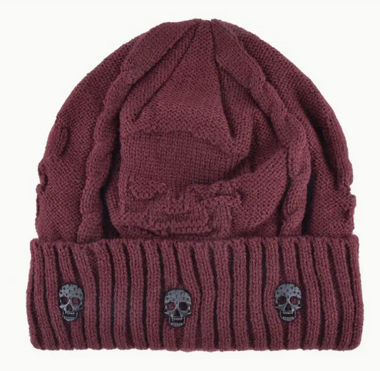 Warm Plush Lined Skull Beanie