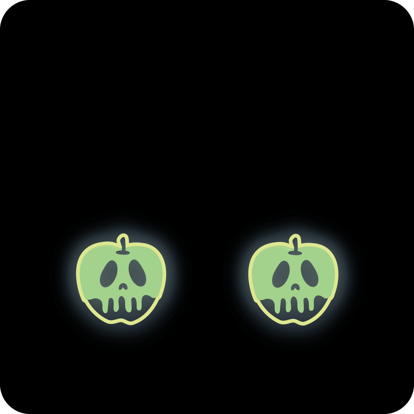 Poison Apple Earrings GLOW IN THE DARK / Halloween Earrings