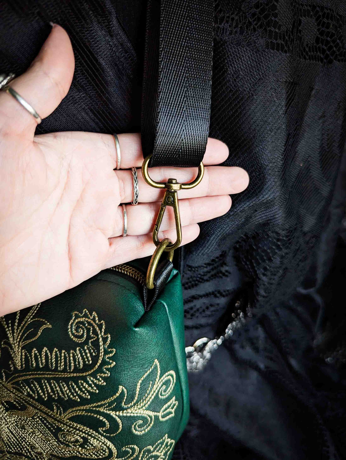 Forest Green Forest Moth Small Crossbody Bag