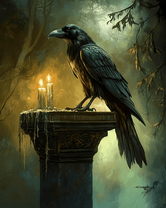 Goth Raven Still-Life Art Prints - Gothic 8"x10" Artwork