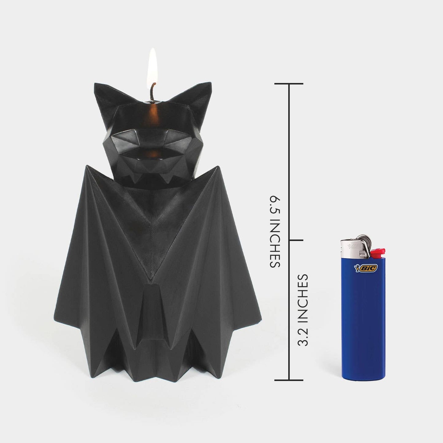 PyroPet Blaka Bat Skeleton Candle - 7" Tall, Black