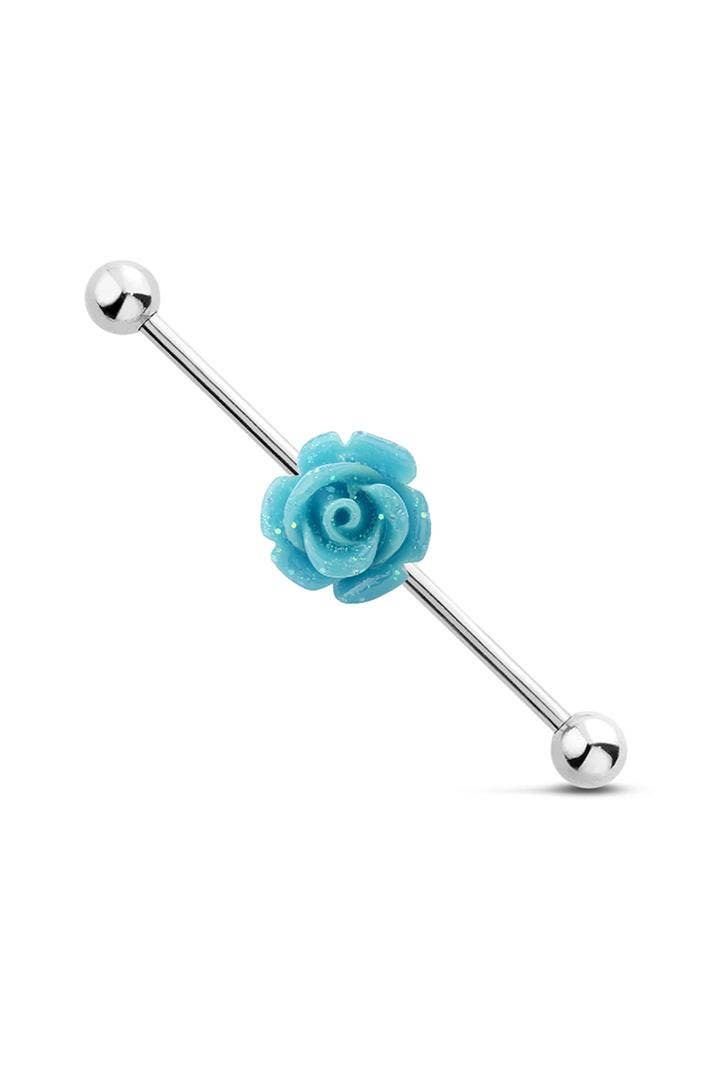 ROSE CENTER 316L SURGICAL STEEL INDUSTRIAL BARBELL