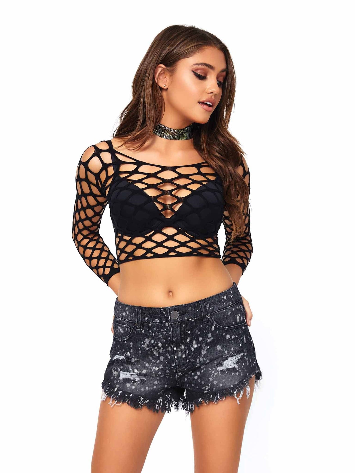 Gimme More Net Crop Top