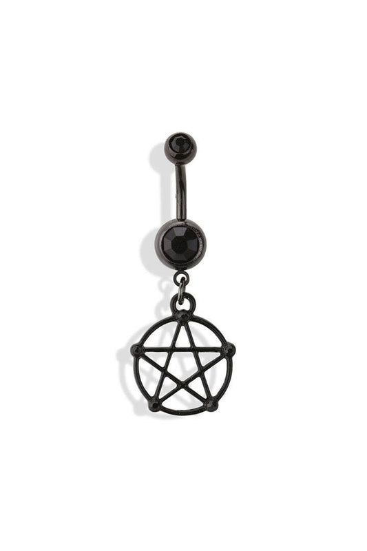 Pentacle Dangle Belly Button Ring – 14G Surgical Steel