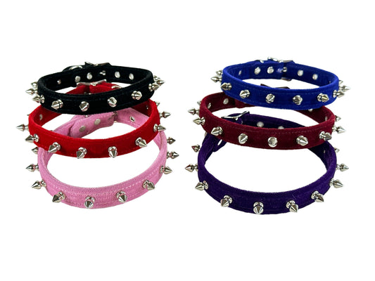 VELVET SPIKE CHOKERS