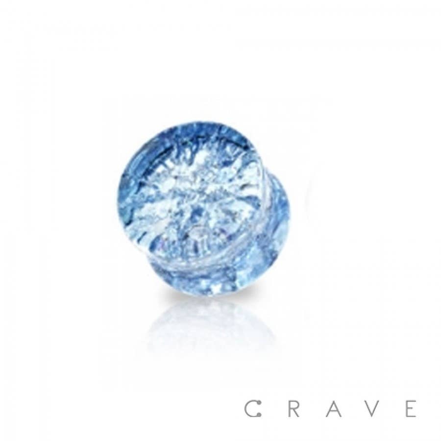 CRACKED GLASS DOUBLE FLARED SADDLE PLUG