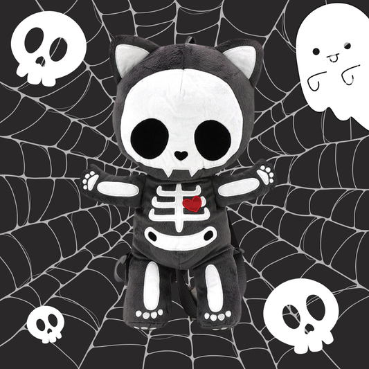 Skeleton Kitten Plushy Backpack- Glows In The Dark