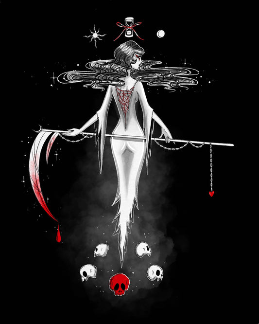 "Taste of my Scythe" Grim Reaper Halloween Fine Art Print