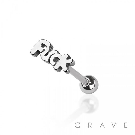 F WORD 316L SURGICAL STEEL TONGUE BARBELL