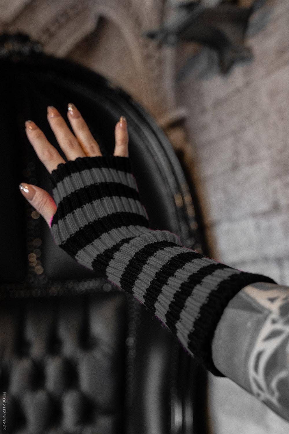 Spooky Striped Arm Warmers [Multiple Colors]