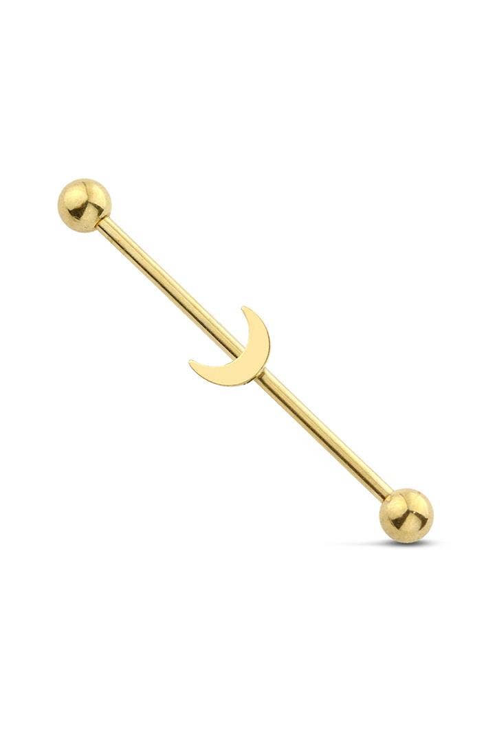 MOON 316L SURGICAL STEEL INDUSTRIAL BARBELL