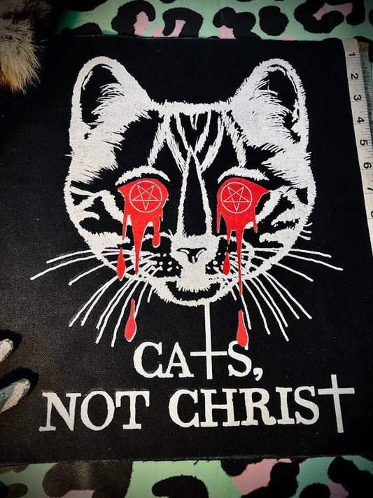 Cats, not Christ large back patch.