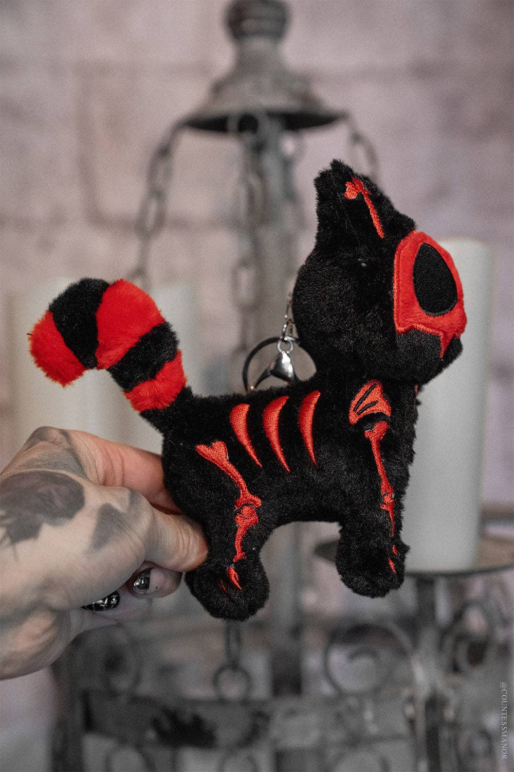 Blood Skelekitty Plush Keychain