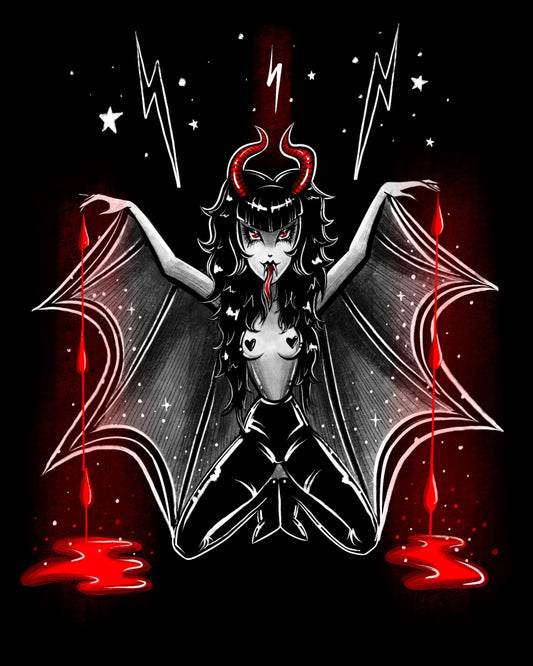"Glampire" Heavy Metal Vampire Fine Art Print