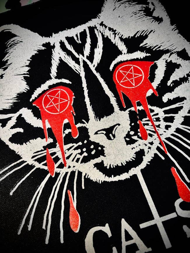 Cats, not Christ large back patch.