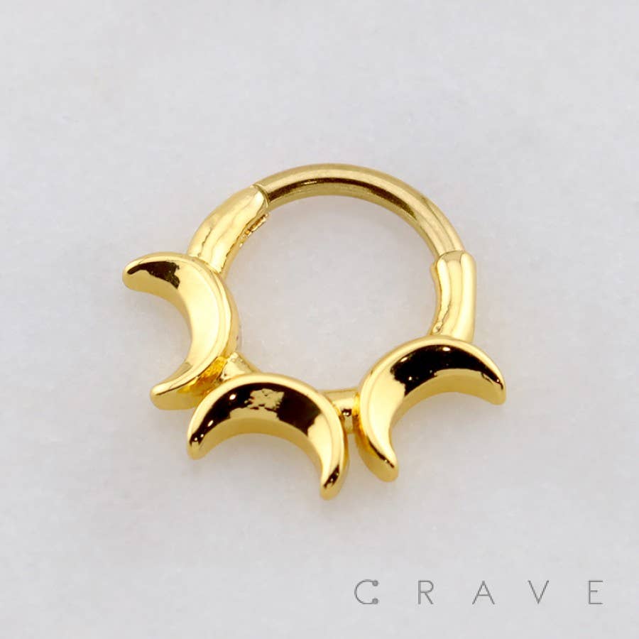 MOON PHASES 316L SURGICAL STEEL SEPTUM HINGED SEGMENT RING