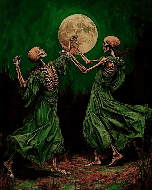 Goth Dancing Skeleton Pair Art Prints - Gothic 8"x10" Artwork