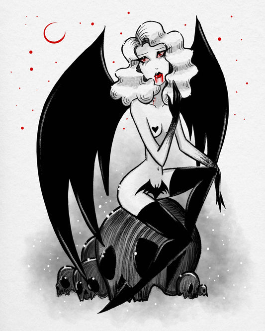 "Queen of the Damned" Gothic Halloween Fine Art Print