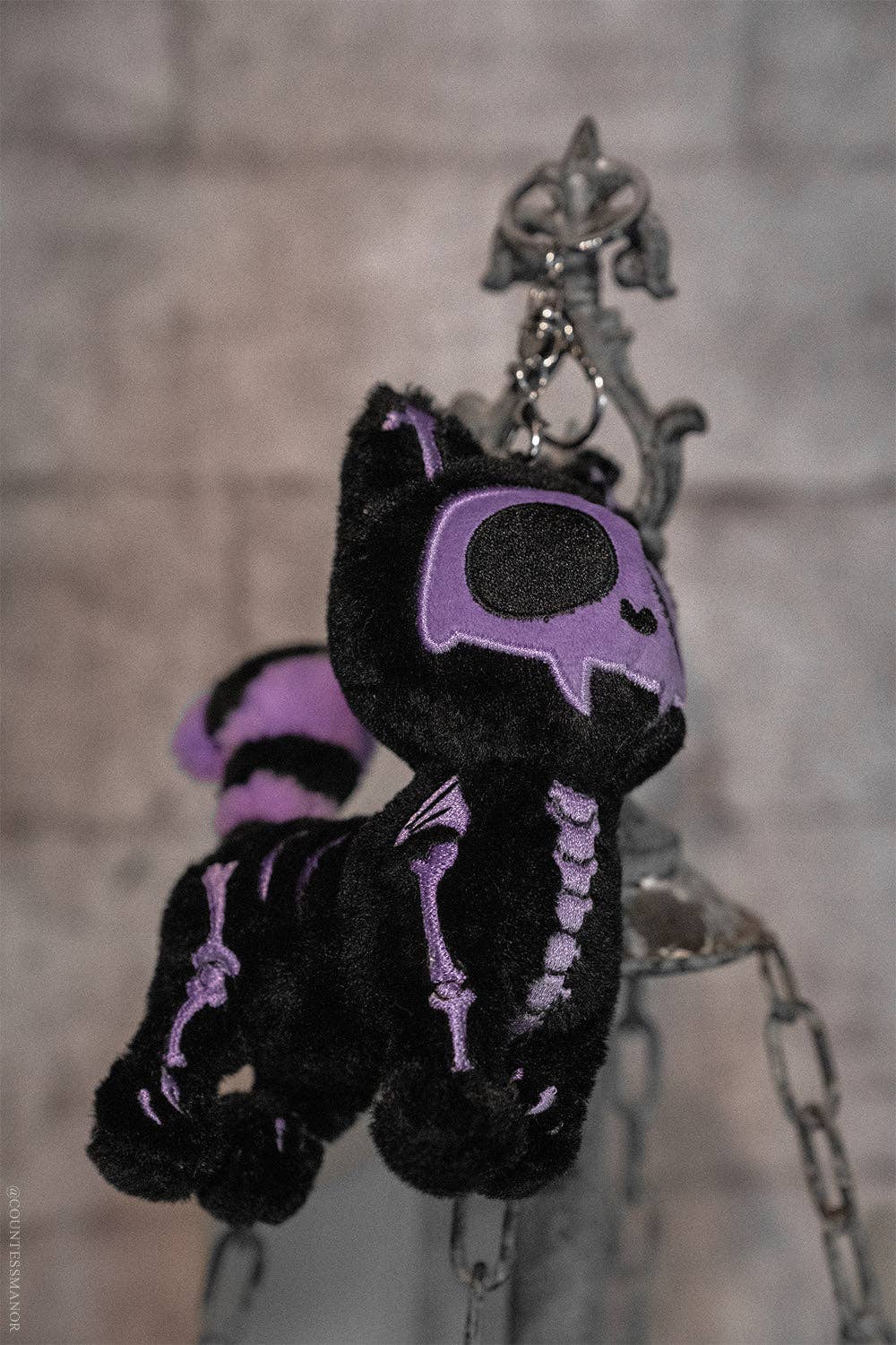 Ultra Violet Skelekitty Plush Keychain