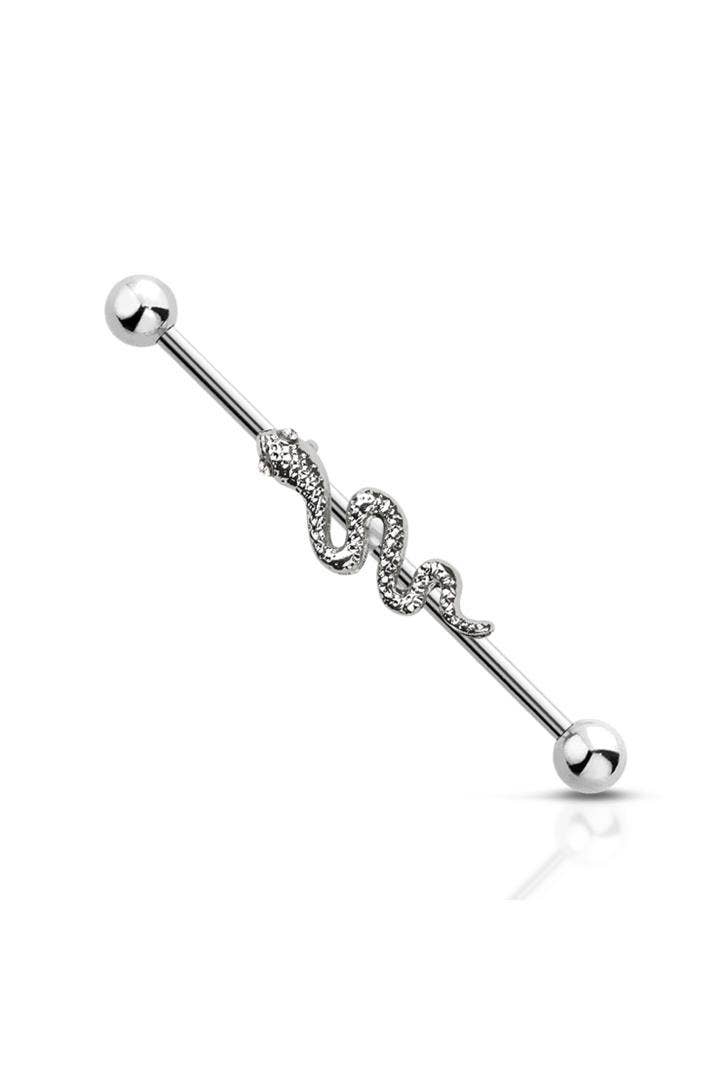 SNAKE 316L SURGICAL STEEL INDUSTRIAL BARBELL