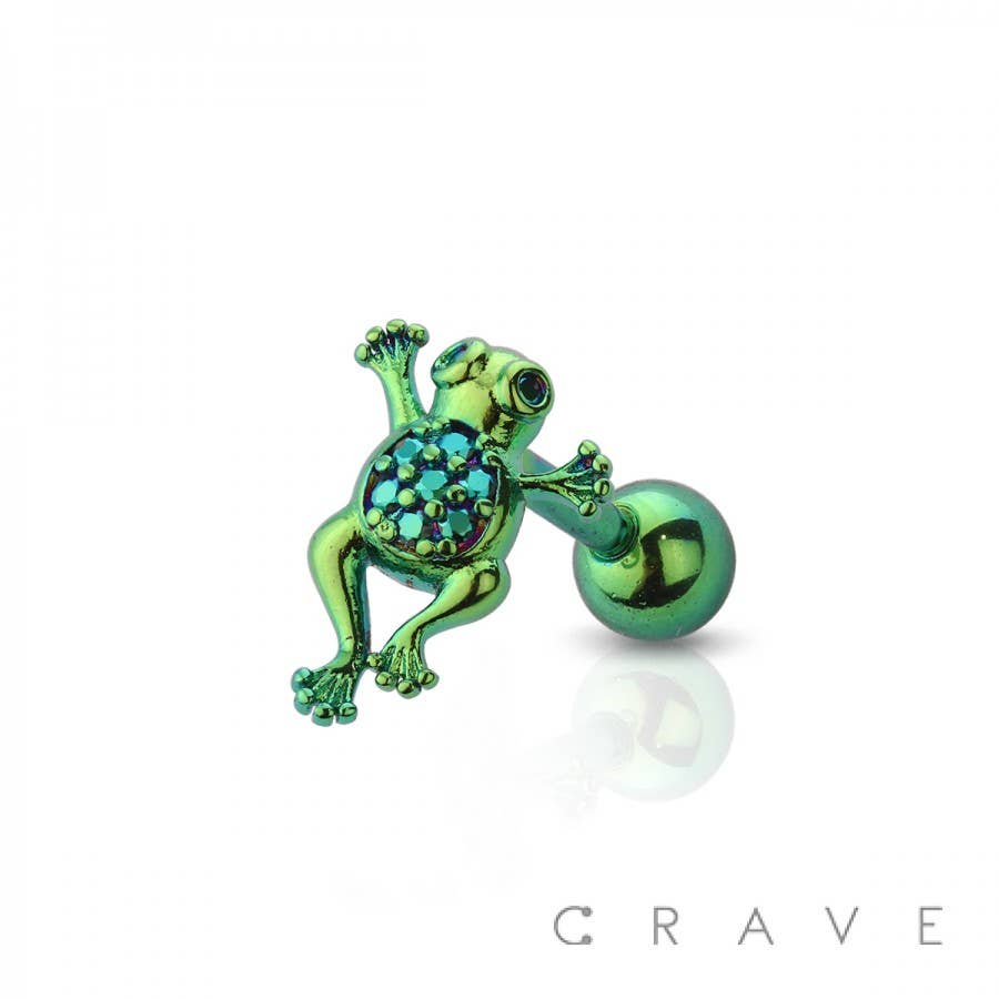 FROG TOP 316L SURGICAL STEEL BAR CARTILAGE
