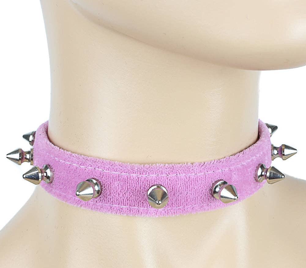 VELVET SPIKE CHOKERS