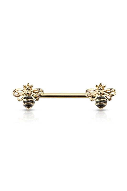 QUEEN BEE ENDS 316L SURGICAL STEEL NIPPLE BAR