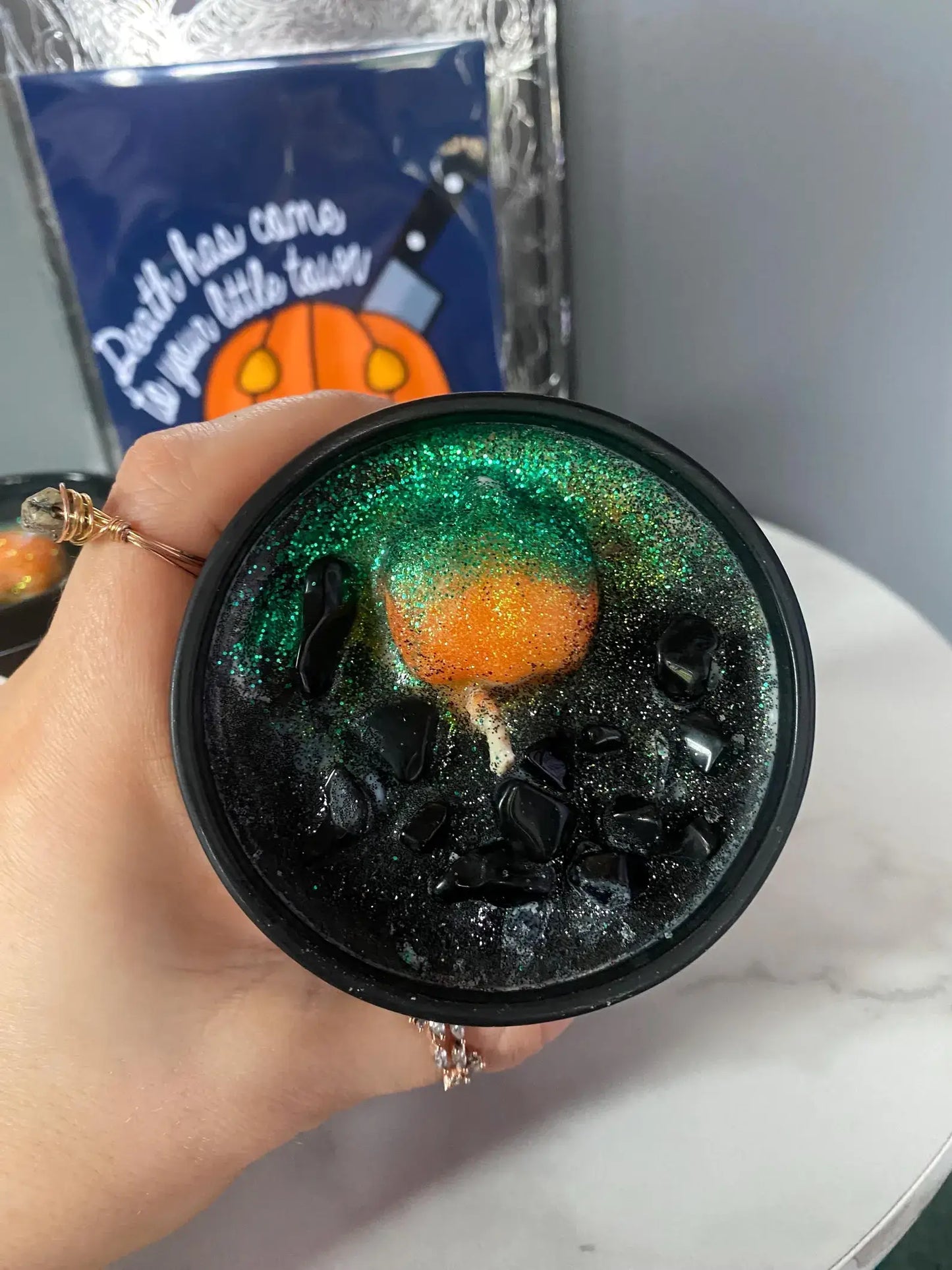 Halloween Never Ends 100% Soy Wax Crystal Candle, Spooky
