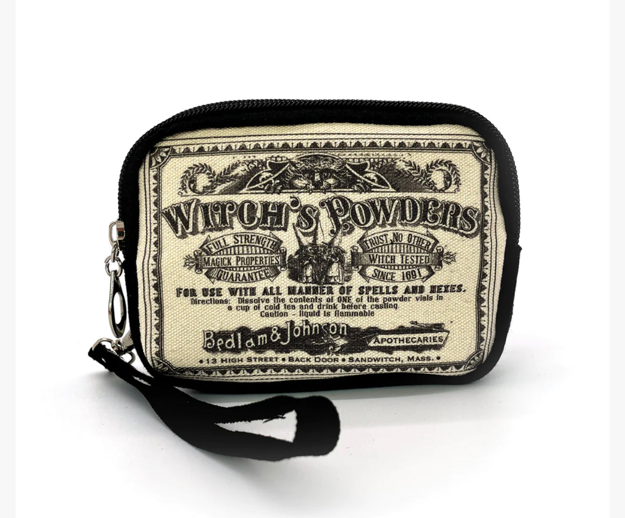 Vintage Print - Witch's Powder Wristlet