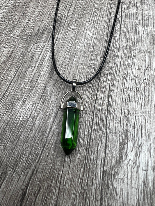 Green Crystal Natural Stone Necklace