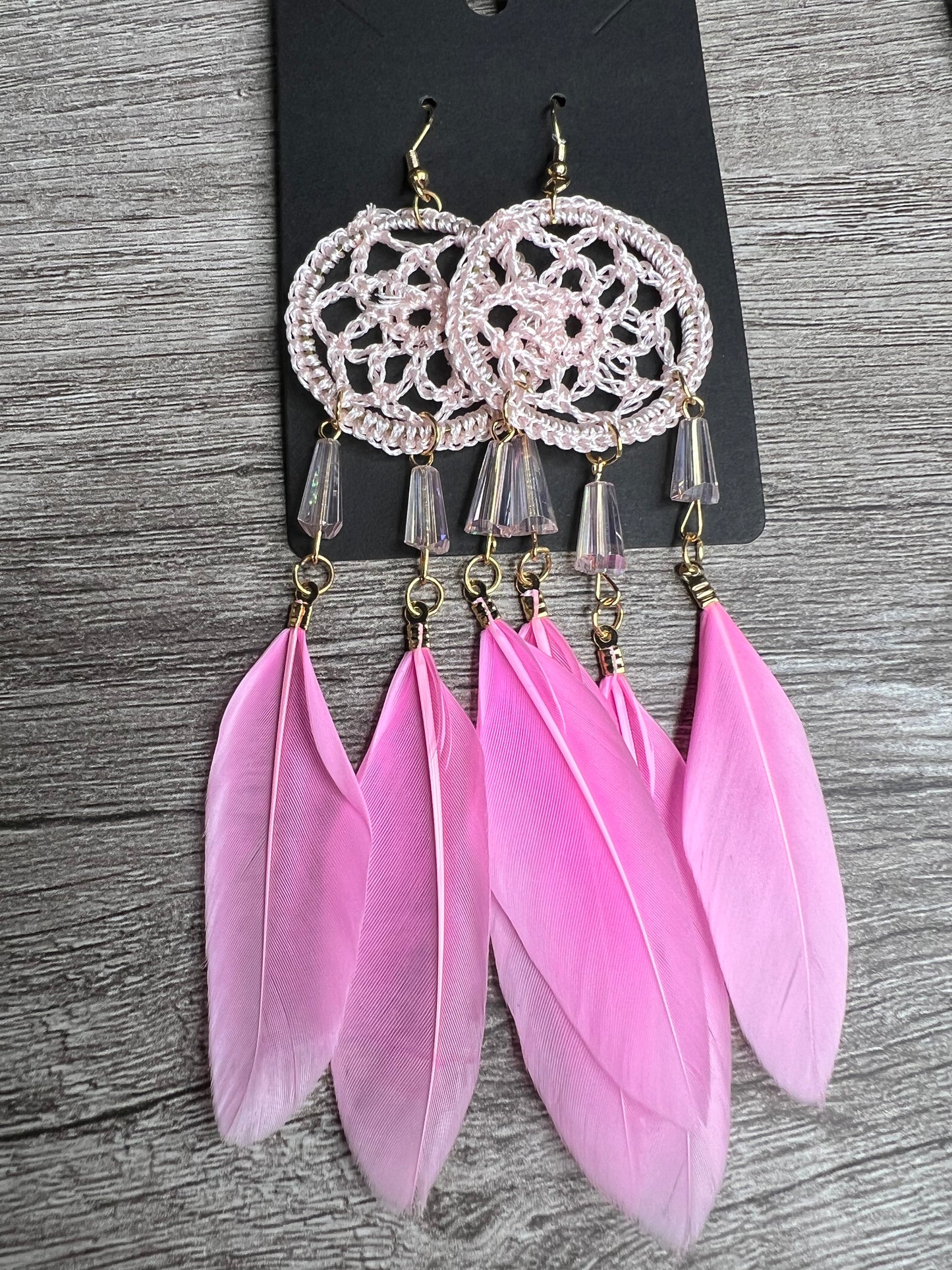 Dreamcatcher Earrings — Pink