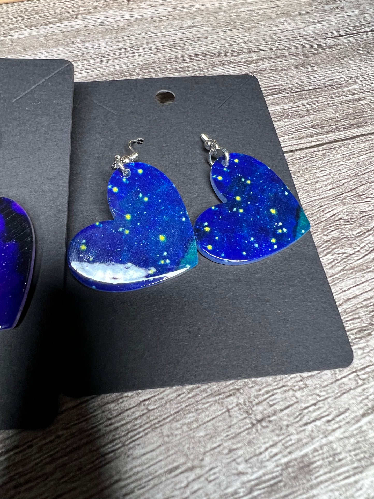 Heart Starry Earrings — Blue