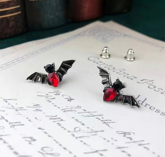 Bat Rhinestone Stud Earrings