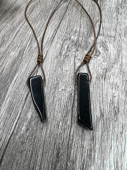 Irregular Obsidian Stone Necklace