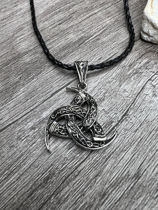 Norse Leather Knot Necklace