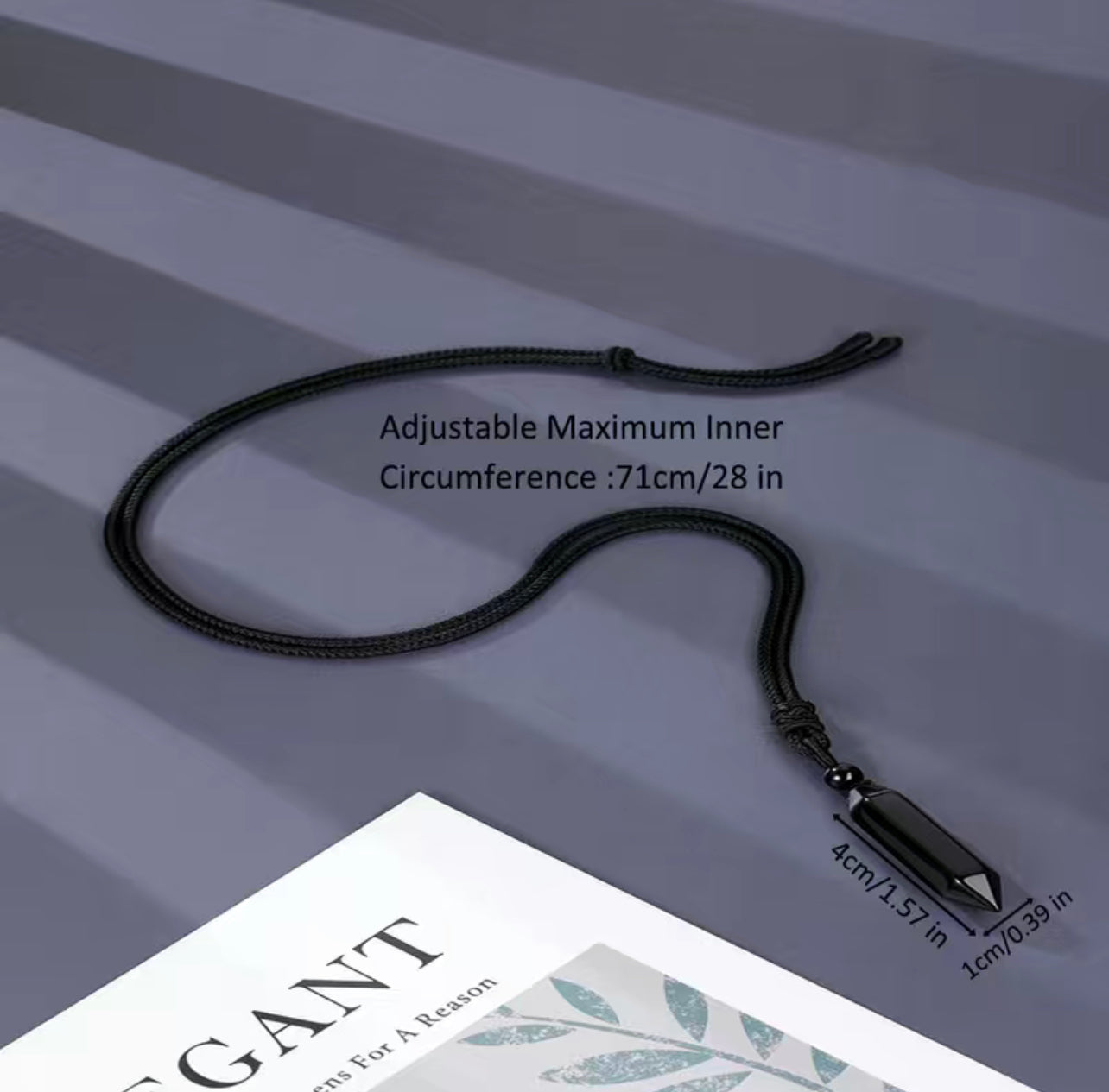 Natural Black Obsidian Reiki Adjustable Necklace