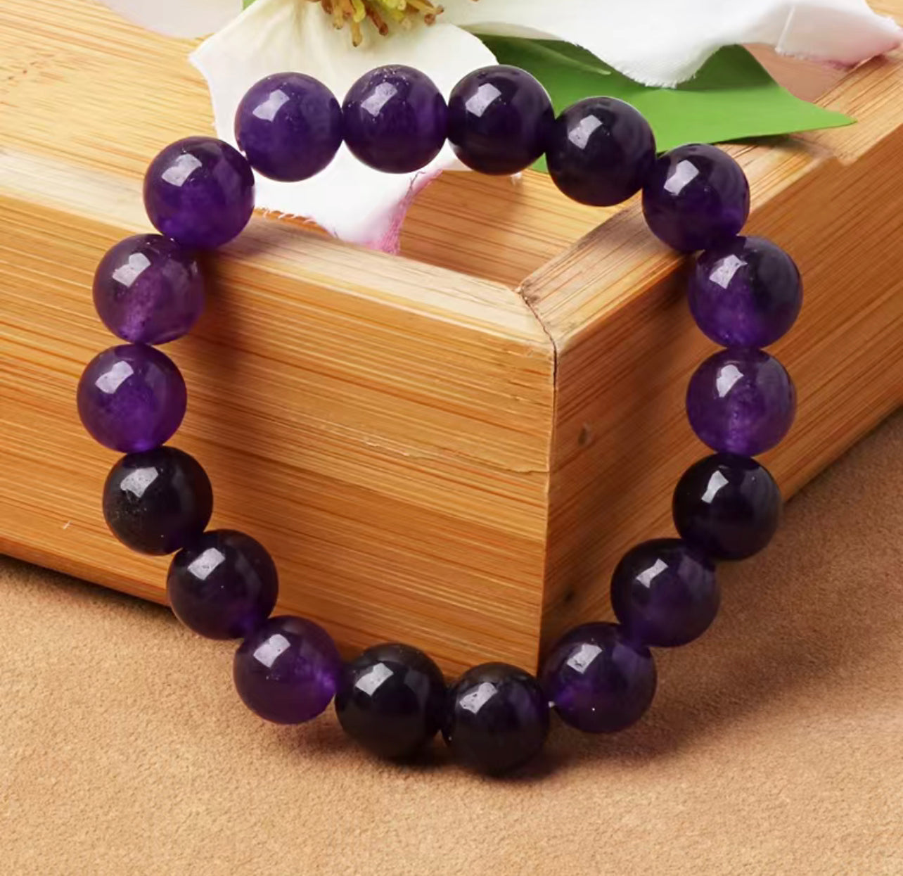 10 mm Amethyst Stretchy Bracelet