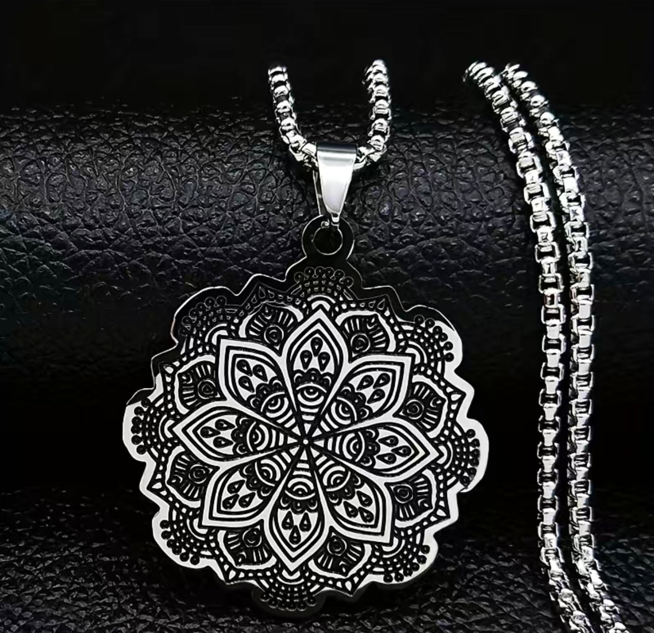 Flower Mandala Stainless Steel Necklace