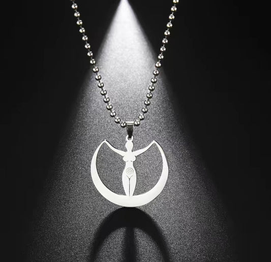 Moon Goddess Stainless Steel Necklace
