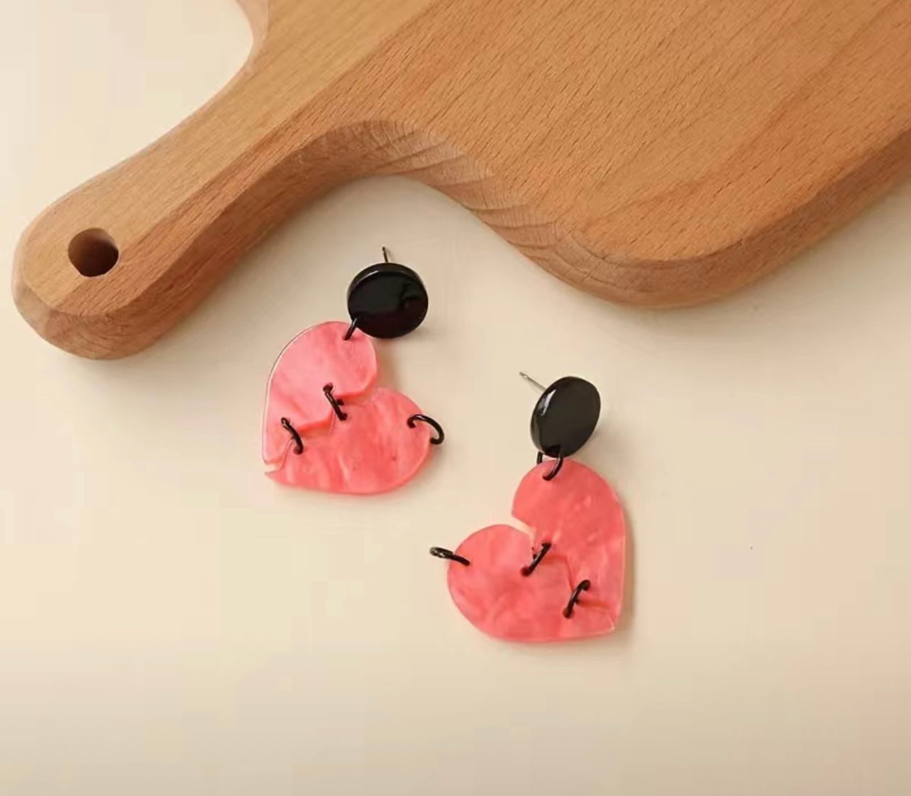 Pink Broken Heart Earrings